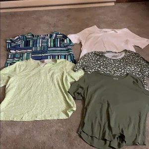 Bundle of five women’s plus size shirts